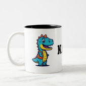 Cute Dinosaur Coffee Mug – Fun Dino Drinkware for Tweekleurige Koffiemok (Links)