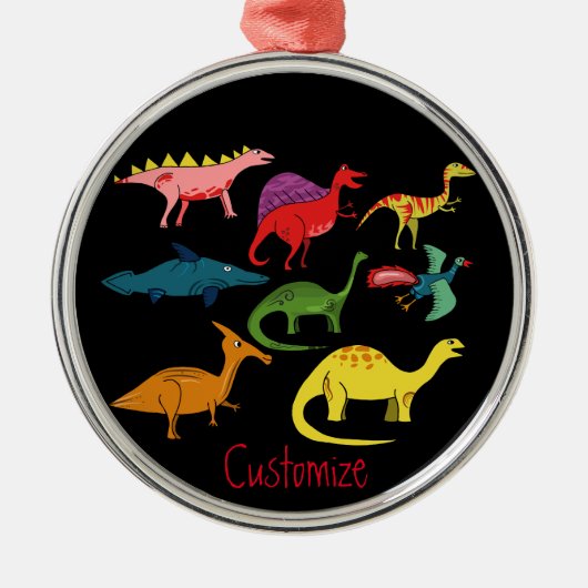 Cute Dinosaur Collectie Thunder_Cove Metalen Ornament (Voorkant)