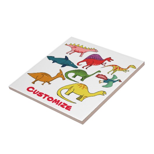 Cute Dinosaur Collectie Thunder_Cove Tegeltje (Zijkant)