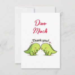 Cute Dinosaur Couple Wedding Thank You Bedankkaart