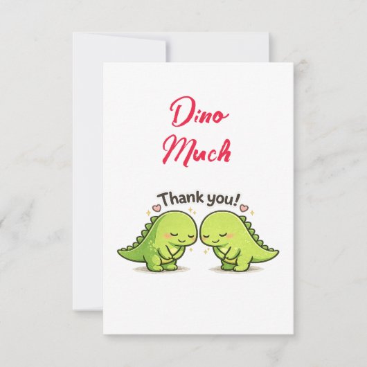 Cute Dinosaur Couple Wedding Thank You Bedankkaart (Voorkant)