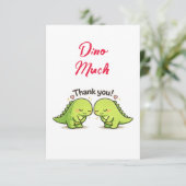 Cute Dinosaur Couple Wedding Thank You Bedankkaart (Staand voorkant)
