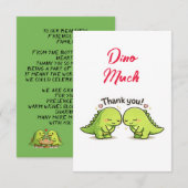 Cute Dinosaur Couple Wedding Thank You Bedankkaart (Voorkant / Achterkant)