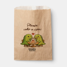 Cute Dinosaur Couple Wedding Treat Bedankzakje