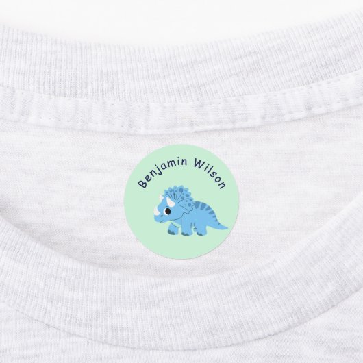 Cute Dinosaur Custom Kids Name Labels (Aangebracht)
