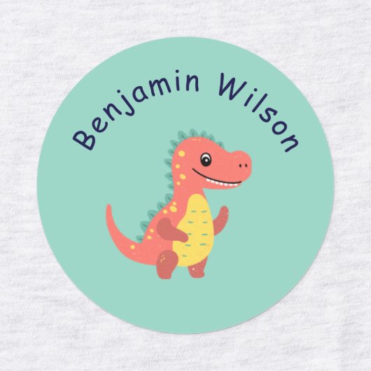 Cute Dinosaur Custom Kids Name  Labels (Design 2)