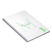 Cute Dinosaur Custom Name Initial Notitieboek (Rechterzijde)