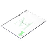Cute Dinosaur Custom Name Initial Notitieboek (Linkerzijde)