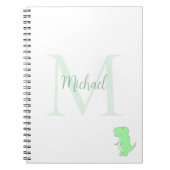 Cute Dinosaur Custom Name Initial  Notitieboek (Voorkant)