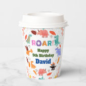 Cute Dinosaur de cups van verjaardagsfeestjes Papieren Bekers (Achterkant)