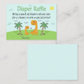 Cute Dinosaur Diaper Raffle Tickets (Voorkant / Achterkant)