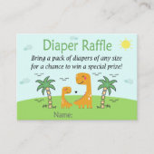 Cute Dinosaur Diaper Raffle Tickets (Voorkant)