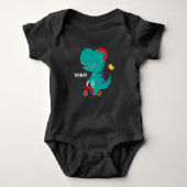 Cute dinosaur die fietsen romper (Voorkant)