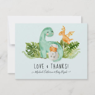 Cute Dinosaur Dino Dank je wel dat je merkt dat Ba Bedankkaart