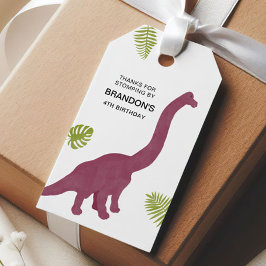 Cute Dinosaur Dino Kinderverjaardagsfeest Favor Cadeaulabel