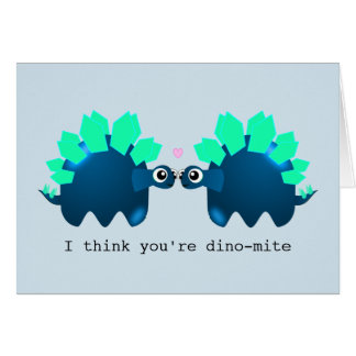 Cute Dinosaur "dino-mite"-verjaardagskaart