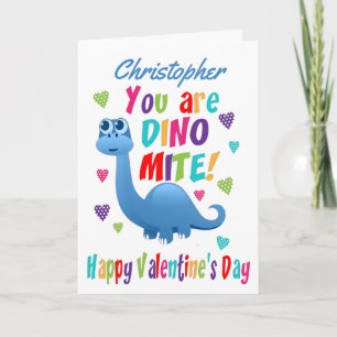 Cute Dinosaur Dinomite Valentijnsdag Kaart