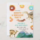 Cute dinosaur donut boy party kaart (Voorkant)