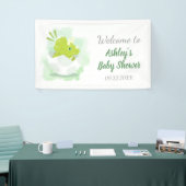Cute Dinosaur Egg Green Baby shower Backdrop Spandoek (Beurs)