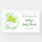 Cute Dinosaur Egg Green Baby shower Backdrop Spandoek (Horizontaal)