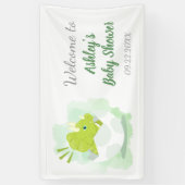 Cute Dinosaur Egg Green Baby shower Backdrop Spandoek (Verticaal)