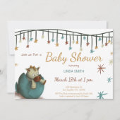 Cute Dinosaur Egg Green Neutral Baby Shower Kaart (Voorkant)