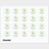Cute Dinosaur Egg Green Waterverf Baby shower Ronde Sticker (Vel)