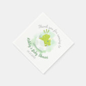 Cute Dinosaur Egg Green Waterverf Baby shower Servet (Hoek)