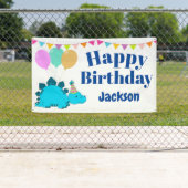 Cute Dinosaur | Eigen gelukkige verjaardag Spandoek (Insitu)