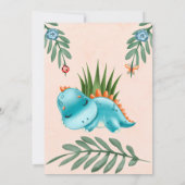 Cute Dinosaur en Friends Boy Baby shower Kaart (Achterkant)