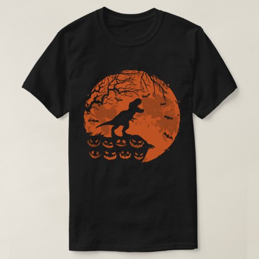 Cute Dinosaur en Moon Funny Halloween Costume T-shirt (Design voorkant)