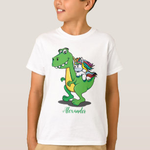 Cute dinosaur en unicorn t-shirt