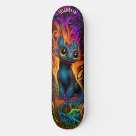 Cute Dinosaur Fantasie Bos Cool Kinderen Kunst Persoonlijk Skateboard