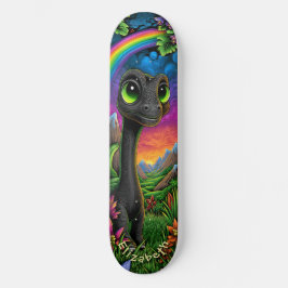 Cute Dinosaur Fantasy Mountains Cool Children Art Persoonlijk Skateboard