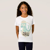 Cute Dinosaur Faux Glitter Birthday Party T-Shirt (Voorkant volledig)