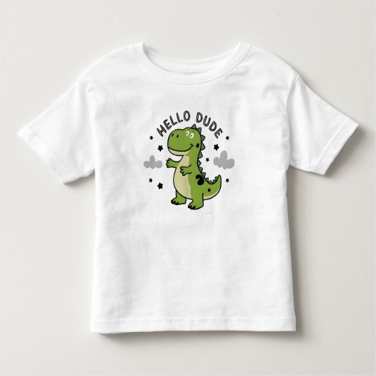 Cute Dinosaur for أطفال Kids | Hello Dude Kinder Shirts (Voorkant)