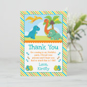 Cute Dinosaur Friends Kids Birthday Bedankkaart (Staand voorkant)