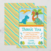 Cute Dinosaur Friends Kids Birthday Bedankkaart (Voorkant / Achterkant)
