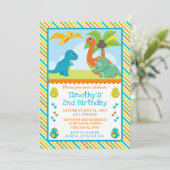 Cute Dinosaur Friends Kids Birthday Kaart (Staand voorkant)