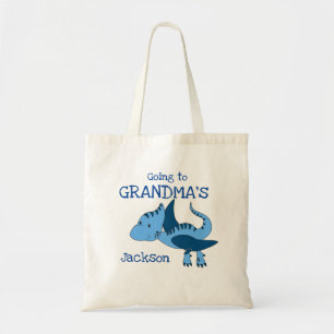 Cute Dinosaur gaat naar oma Overnight Bag  Tote Bag