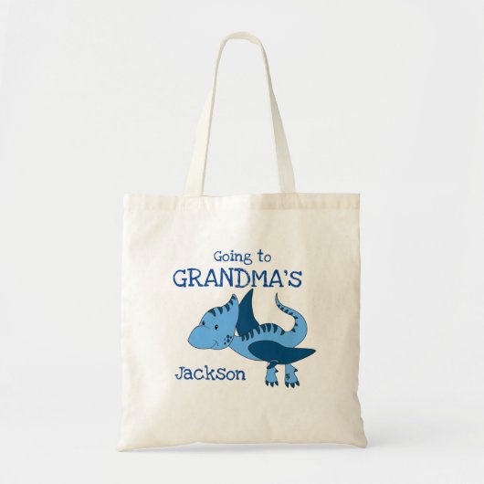 Cute Dinosaur gaat naar oma Overnight Bag  Tote Bag (Voorkant)