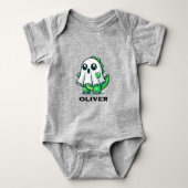 Cute Dinosaur Ghost Halloween Baby Boy Romper (Voorkant)