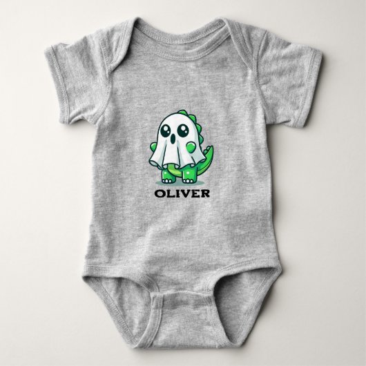 Cute Dinosaur Ghost Halloween Baby Boy Romper (Voorkant)