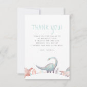 Cute Dinosaur Girl Birthday Party Bedankkaart (Voorkant)