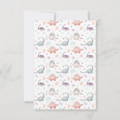 Cute Dinosaur Girl Birthday Party Bedankkaart (Achterkant)