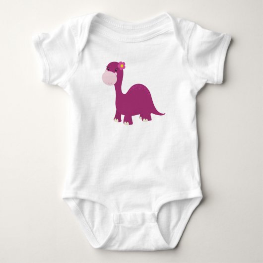 Cute Dinosaur, Girl Dinosaur, Pink Dinosaur, Dino Romper (Voorkant)