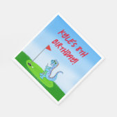Cute Dinosaur Golf Themed Kids Birthday Napkins Servet (Hoek)
