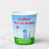 Cute Dinosaur Golf Thlek Kids Birthday Papieren Bekers (Voorkant)