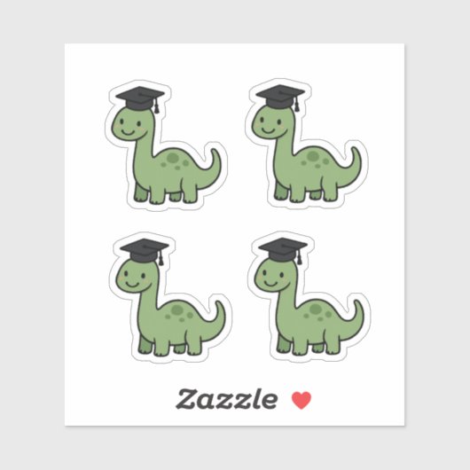 Cute Dinosaur Graduation for Parents/Teachers Sticker (Vel)