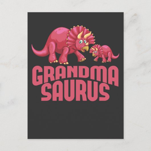 Cute Dinosaur Grandmoeder Dino Grandma Briefkaart (Voorkant)